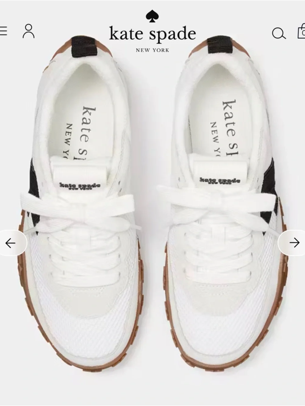 Kate spade K as in Kate White & Black Mesh & Leather Sneakers - Picture 3 of 10